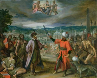 Allegorie der Türkenkriege: Die Kriegserklärung in Konstantinopel, 1603-4